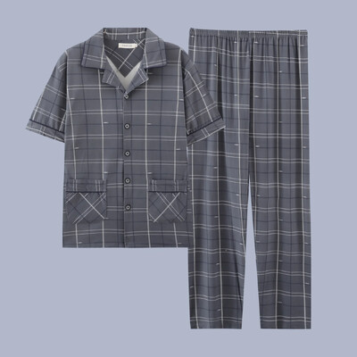 Muška pidžama Ljetni ležerni set odjeće za spavanje Modna pamučna noćna odjeća kratkih rukava Pidžama odijelo Muška kućna odjeća Gospoda