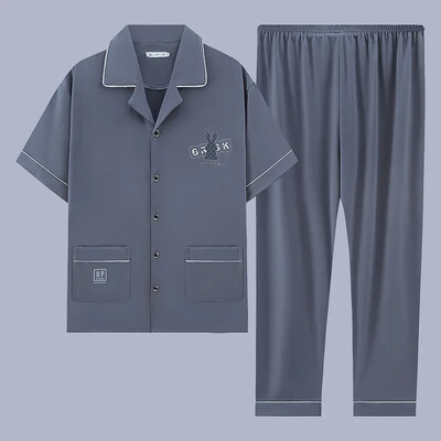 Muška pidžama Ljetni ležerni set odjeće za spavanje Modna pamučna noćna odjeća kratkih rukava Pidžama odijelo Muška kućna odjeća Gospoda