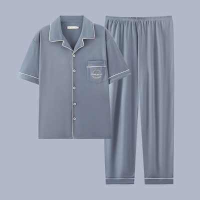 Muška pidžama Ljetni ležerni set odjeće za spavanje Modna pamučna noćna odjeća kratkih rukava Pidžama odijelo Muška kućna odjeća Gospoda