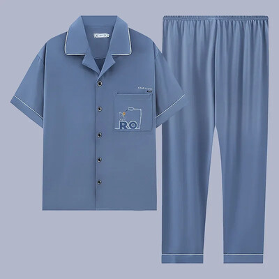 Muška pidžama Ljetni ležerni set odjeće za spavanje Modna pamučna noćna odjeća kratkih rukava Pidžama odijelo Muška kućna odjeća Gospoda