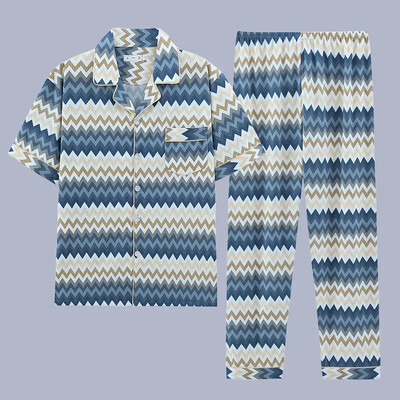 Muška pidžama Ljetni ležerni set odjeće za spavanje Modna pamučna noćna odjeća kratkih rukava Pidžama odijelo Muška kućna odjeća Gospoda