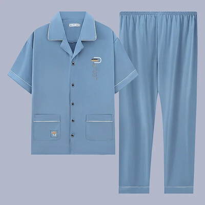 Muška pidžama Ljetni ležerni set odjeće za spavanje Modna pamučna noćna odjeća kratkih rukava Pidžama odijelo Muška kućna odjeća Gospoda