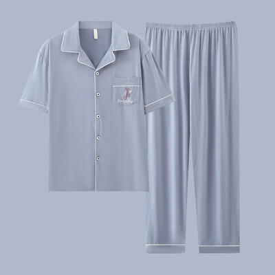 Muška pidžama Ljetni ležerni set odjeće za spavanje Modna pamučna noćna odjeća kratkih rukava Pidžama odijelo Muška kućna odjeća Gospoda