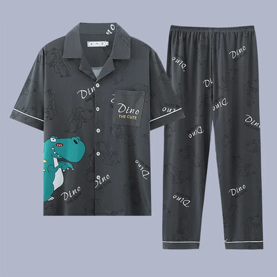 Muška pidžama Ljetni ležerni set odjeće za spavanje Modna pamučna noćna odjeća kratkih rukava Pidžama odijelo Muška kućna odjeća Gospoda