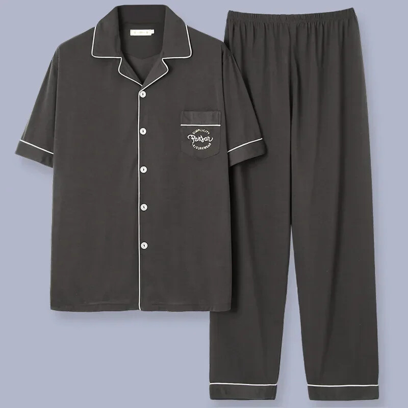 Muška pidžama Ljetni ležerni set odjeće za spavanje Modna pamučna noćna odjeća kratkih rukava Pidžama odijelo Muška kućna odjeća Gospoda