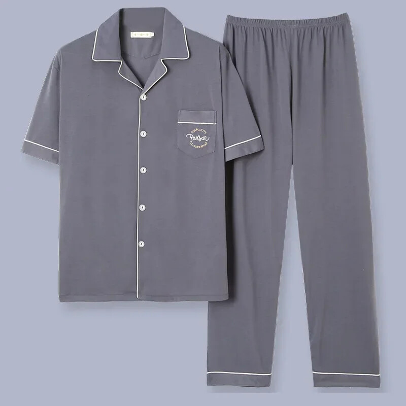 Muška pidžama Ljetni ležerni set odjeće za spavanje Modna pamučna noćna odjeća kratkih rukava Pidžama odijelo Muška kućna odjeća Gospoda