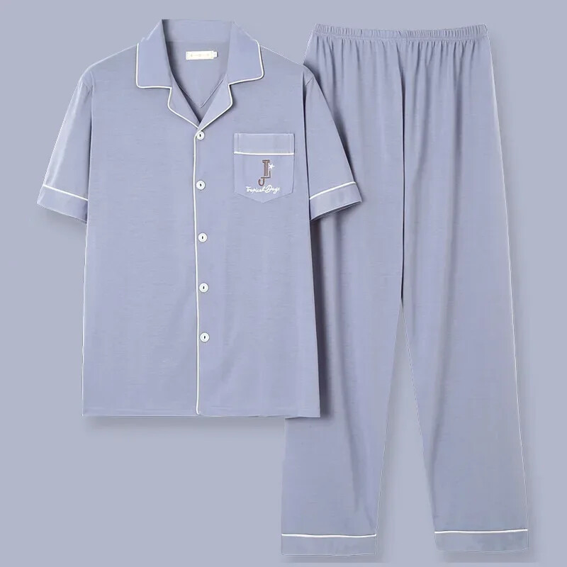 Muška pidžama Ljetni ležerni set odjeće za spavanje Modna pamučna noćna odjeća kratkih rukava Pidžama odijelo Muška kućna odjeća Gospoda
