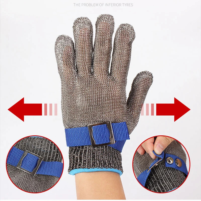 Mănuși anti-tăiare Mănuși din oțel inoxidabil pentru măcelar Protecția mâinilor Mănuși anti-tăiere Materiale de siguranță pentru a preveni tăierea zgârieturilor Gadget-uri