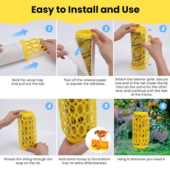 Παγίδα Stik for Wasps Repellent, Bugs, Mud Daubers, Carpenter Bees Catcher for Outdoor Hanging Flying Insect Pap Yellow Jacket