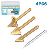 4 vnt. plastikiniai suvirinimo antgaliai, lituoklio antgaliai, trikampio vario galvutės suvirintuvo priedai, skirti automobilio buferio remontui