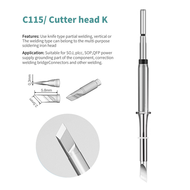 HZY C115 universaalsed jootekolbi otsikud JBC Sugon Aifen Aixun GVM T115 professionaalse jootejaama käepideme keevituspea