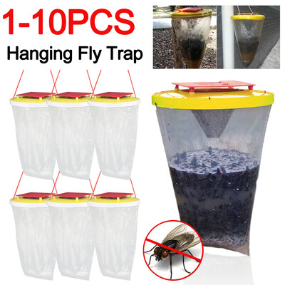 1-10 τμχ Κρεμαστό Fly Catcher Trap Εντόμων Bug Killer Μύγες που πιάνουν τσάντα για εξωτερικό αγρόκτημα Fly Trap Control Garden Flycatcher