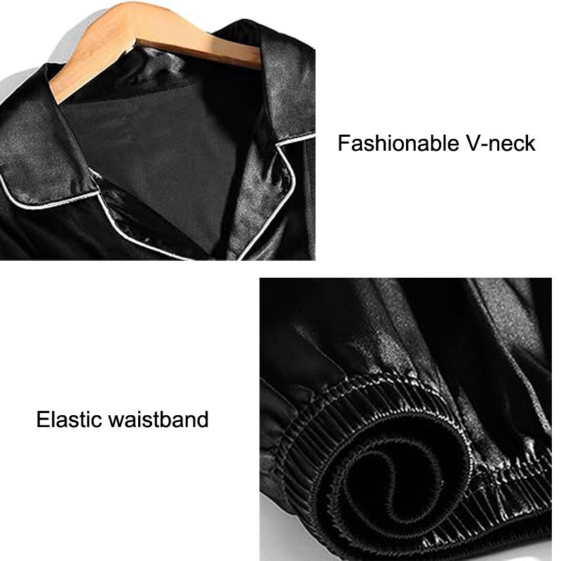 Új férfi pizsama szett selyem szatén hálóruha férfi ing hosszú ujjú pizsama férfi divat puha nappaliruházat nagy méretű téli hálóruha