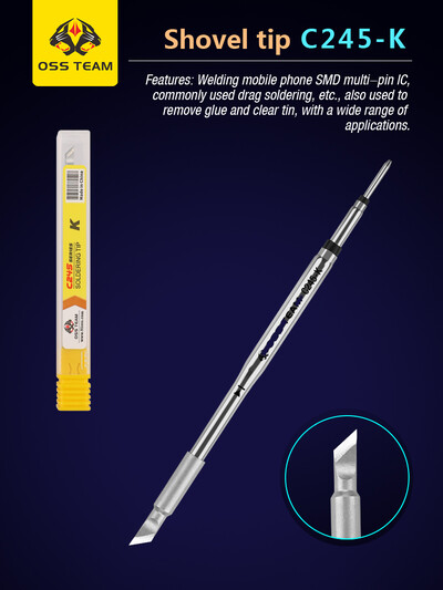 OSS TEAM C210 C245 C115 lituoklio antgaliai bešvinio šildymo šerdis, suderinama su Sugon Aifen Aixun GVM litavimo stoties rankena