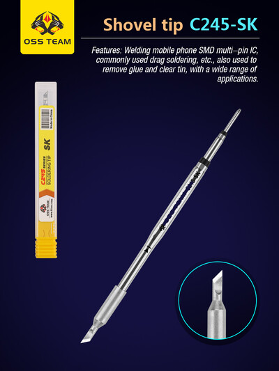OSS TEAM C210 C245 C115 lituoklio antgaliai bešvinio šildymo šerdis, suderinama su Sugon Aifen Aixun GVM litavimo stoties rankena