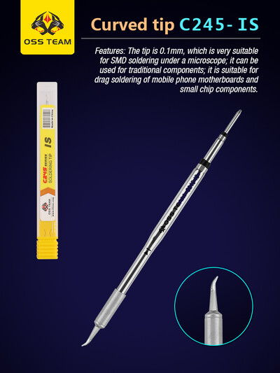 OSS TEAM C210 C245 C115 lituoklio antgaliai bešvinio šildymo šerdis, suderinama su Sugon Aifen Aixun GVM litavimo stoties rankena