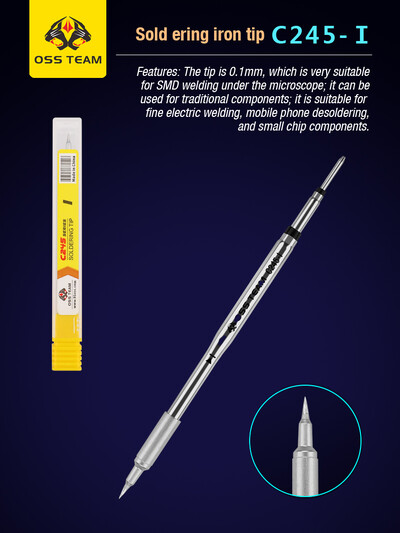 OSS TEAM C210 C245 C115 lituoklio antgaliai bešvinio šildymo šerdis, suderinama su Sugon Aifen Aixun GVM litavimo stoties rankena