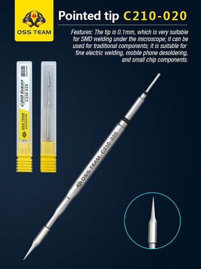 OSS TEAM C210 C245 C115 lituoklio antgaliai bešvinio šildymo šerdis, suderinama su Sugon Aifen Aixun GVM litavimo stoties rankena
