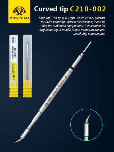 OSS TEAM C210 C245 C115 lituoklio antgaliai bešvinio šildymo šerdis, suderinama su Sugon Aifen Aixun GVM litavimo stoties rankena