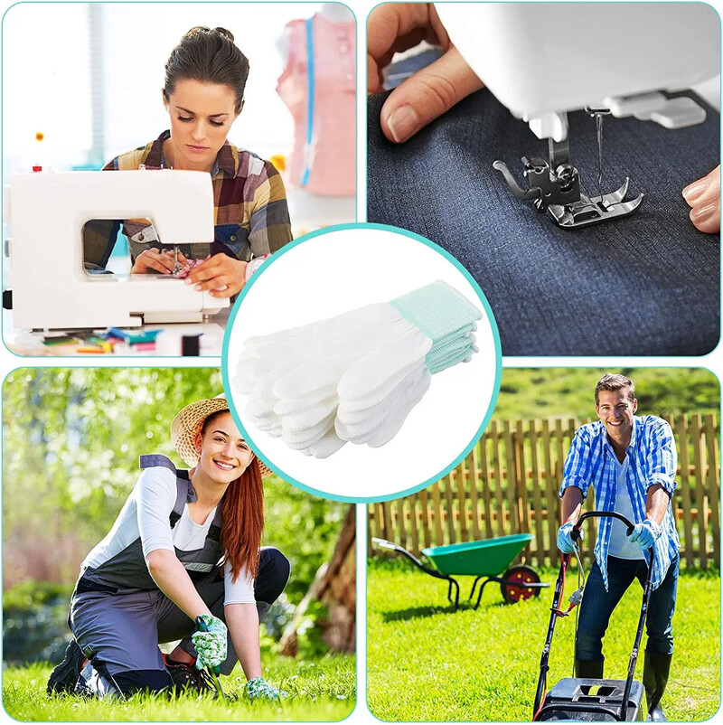4Paris White Nylon Γάντια Εργασίας Αντιολισθητικά Γάντια Εργασίας Wearable Safety Working Quilting Glove Repair Gloves for PC ράψιμο