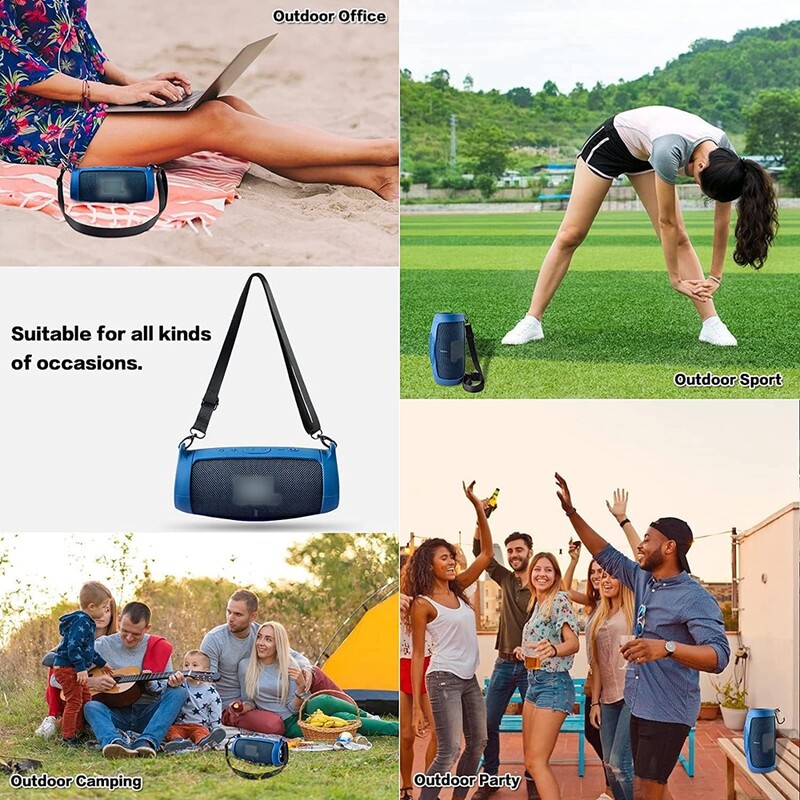 Silikoonist ümbrise kate JBL Charge 5 Bluetoothi kõlarile, reisikandmiskaitse koos õlarihma ja karabiiniga