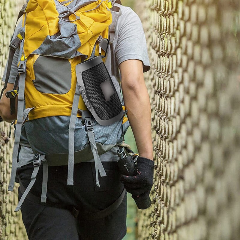 Silikoonist ümbrise kate JBL Charge 5 Bluetoothi kõlarile, reisikandmiskaitse koos õlarihma ja karabiiniga