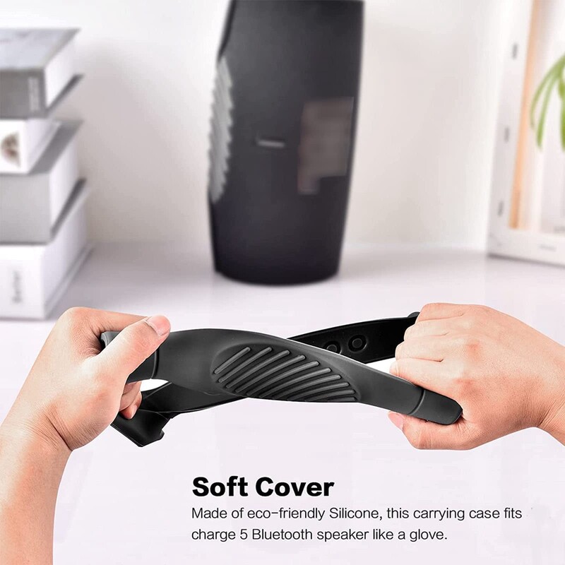 Silikoonist ümbrise kate JBL Charge 5 Bluetoothi kõlarile, reisikandmiskaitse koos õlarihma ja karabiiniga