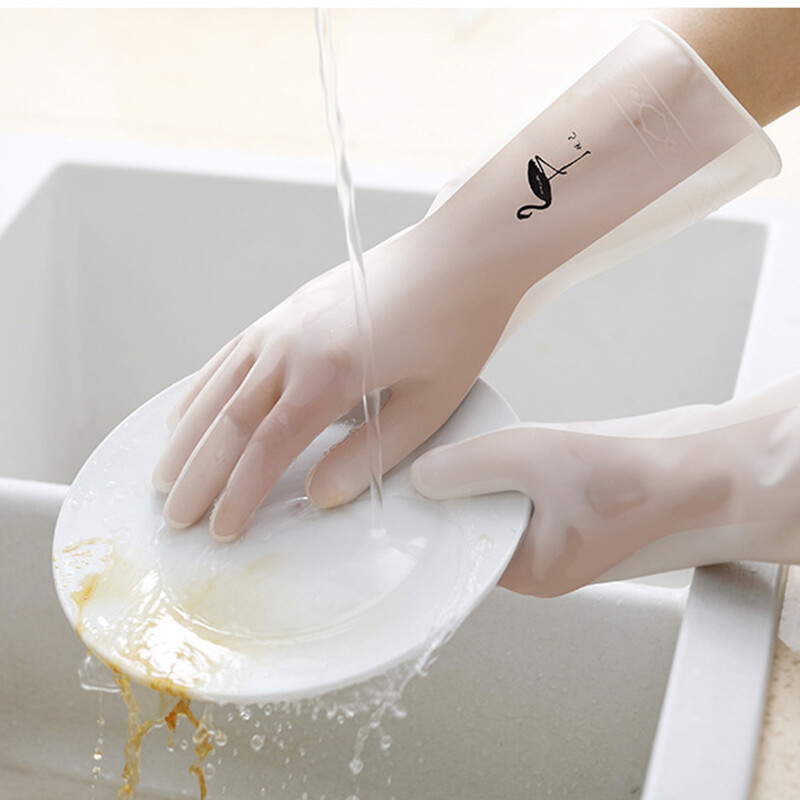 Virtuvės skaidrios baltos skalbimo pirštinės patvarios latekso vandeniui atsparios pirštinės Darbinės pirštinės Namų valymas Apsauginės prekės Virtuvės įrankis