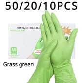50/20/10 ks svetlozelené nitrilové rukavice do kuchyne, domácnosti, čistiaceho náradia, záhrady, líčenia, jednorazové rukavice, nepremokavé pracovné rukavice