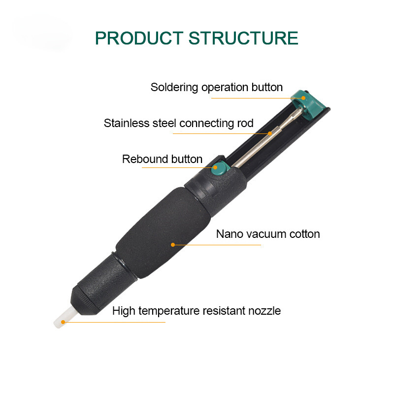 Пластмасова мощна помпа за разпояване Всмукателна калай Вакуумен поялник Пистолет за разпояване Запояваща писалка за изсмукване Ръчни инструменти за заваряване