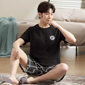 Ljetne muške pidžame Komplet kućne odjeće Muške kratke rukave kratke rukave Studentske tinejdžerske prugaste ležerne pidžame Komplet kućne odjeće