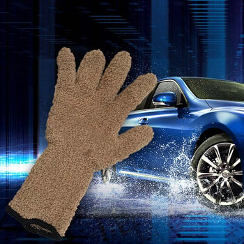 1 τεμ. Car Care Wash Cleaner Gloves Auto Detailing Dust Removal Coral Super Soft Microfiber Cleaning Velvet Knitted