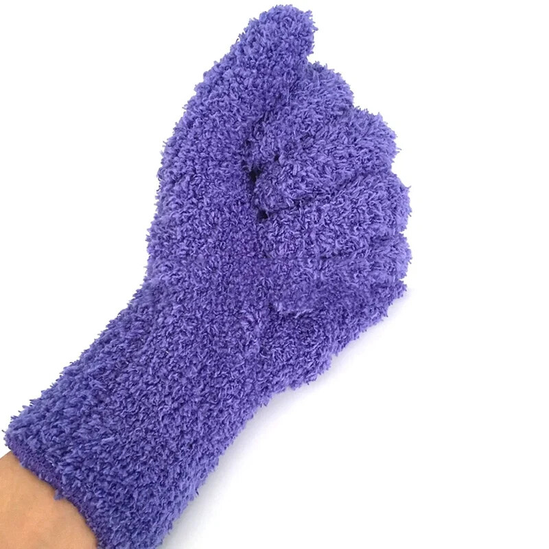 1 ks Rukavice na čistenie auta, odstraňovanie prachu z mikrovlákna, koralové, super mäkké, pletené, z mikrovlákna