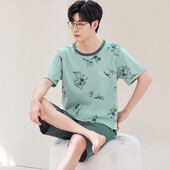 Pánske pyžamo s krátkym rukávom a kresleným motívom, okrúhlym výstrihom, letné, veľkosť 3XL, 4XL 5XL, domáce oblečenie Hombre