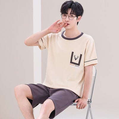 Pánske pyžamo s krátkym rukávom a kresleným motívom, okrúhlym výstrihom, letné, veľkosť 3XL, 4XL 5XL, domáce oblečenie Hombre
