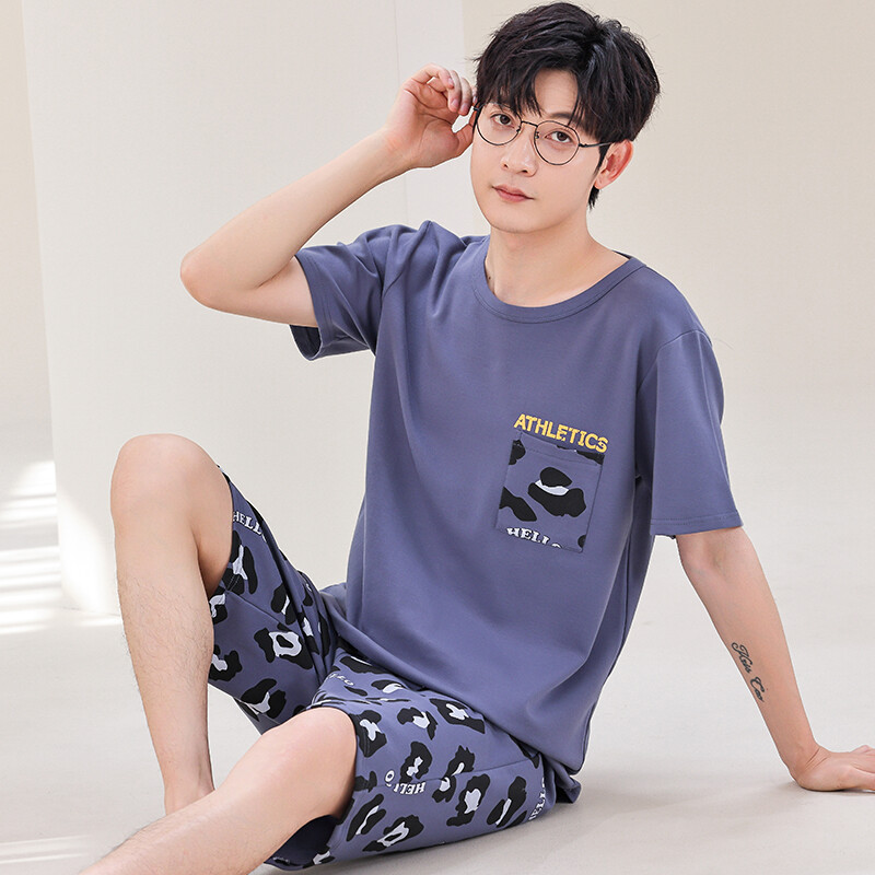 Pánske pyžamo s krátkym rukávom a kresleným motívom, okrúhlym výstrihom, letné, veľkosť 3XL, 4XL 5XL, domáce oblečenie Hombre