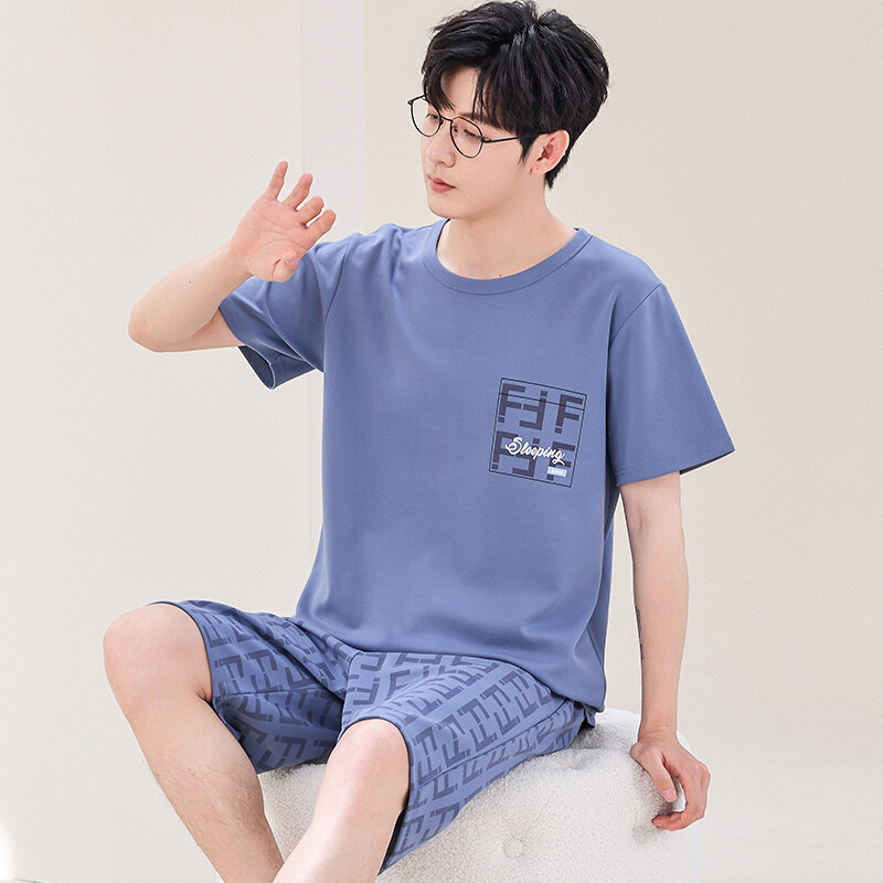 Pánske pyžamo s krátkym rukávom a kresleným motívom, okrúhlym výstrihom, letné, veľkosť 3XL, 4XL 5XL, domáce oblečenie Hombre