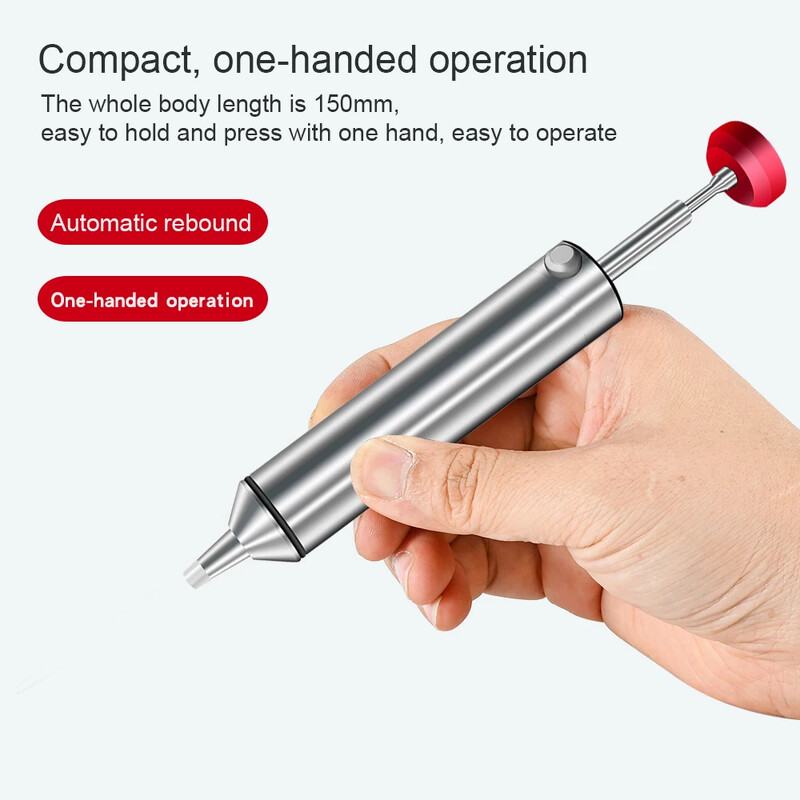 Szilikon fúvóka alumínium ötvözet Erőteljes kiforrasztó szivattyú kézi vákuumforrasztó Suckerr Sucker forrasztópisztoly kiforrasztó szivattyú