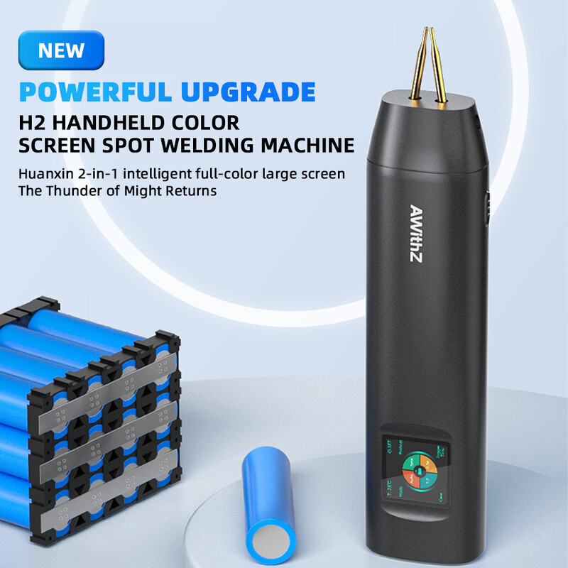 Nadograđeni H2 veliki zaslon u boji, 90 brzina, uređaj za točkasto zavarivanje, podesivi, snažni ručni digitalni aparat za točkasto zavarivanje, Auto18650 baterija