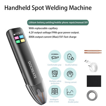 Portable Spot Welder Kit 99 Gears Adjustable Handheld Spot Welding Machine for 18650 DIY Battery Nickel Strip Welding Tool