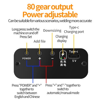 All-in-one Spot Welder 0,1-0,2MM Nickel Welding 5V Portable 18650 Lithium Battery Welding Machine 5/80 Gears Adjust Charge USB