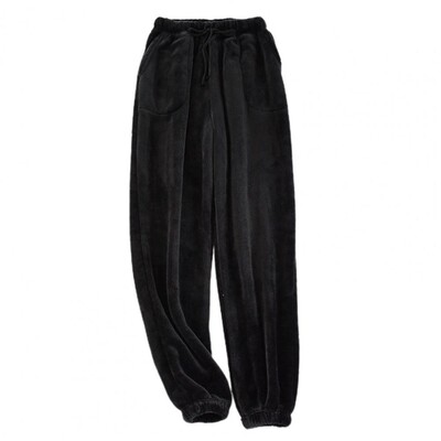 Шик, удобни дрехи за спане, зимни панталони, едноцветни шнурове, мъжки пижами, прави домашно облекло