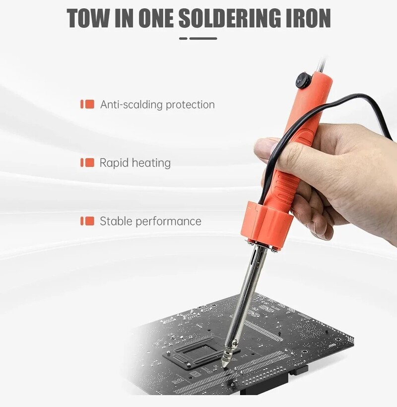 Elektrotermikus vákuumos forrasztószívó 36W 220V nagy teljesítményű EU tartós kiforrasztó szivattyú forrasztópáka toll kettős célú javítószerszám