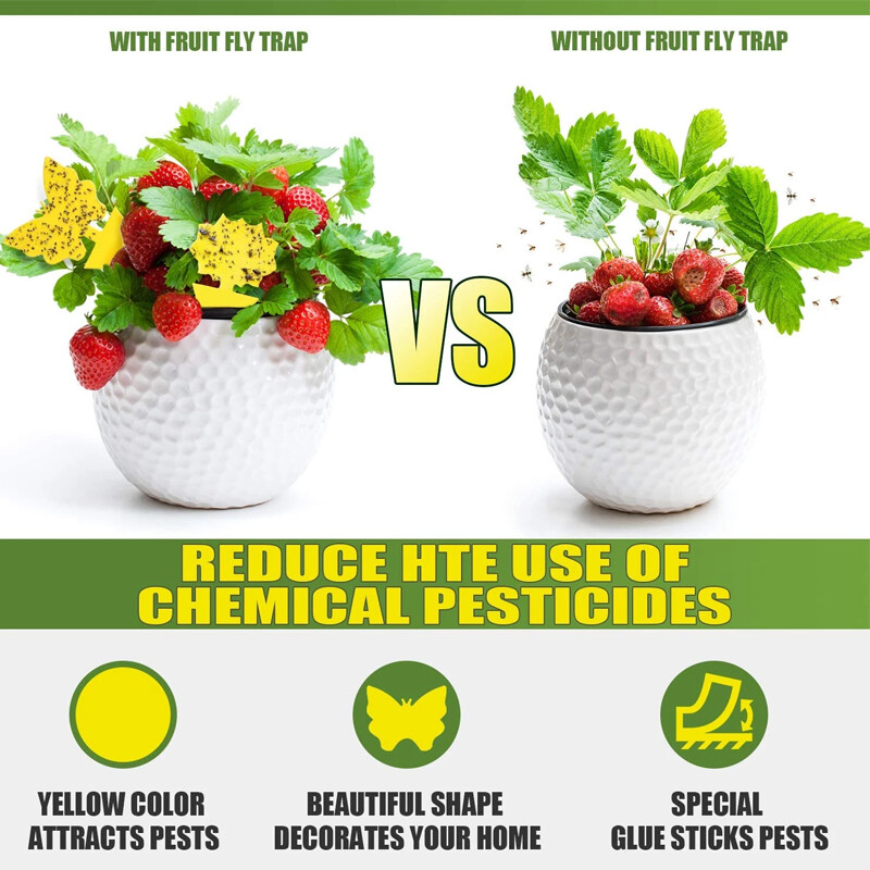 2-20 bucăți capcană lipicioasă pentru insecte, din plastic galben, cu două fețe, panou lipicios pentru insecte, dispozitiv pentru controlul dăunătorilor, furnituri de grădinărit