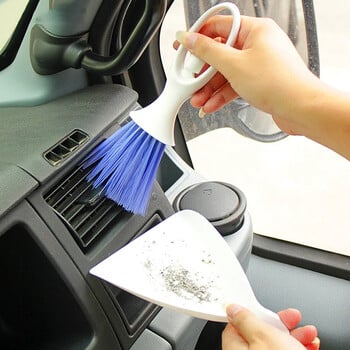 Car Clean Brush Mini Broom Dustpan Set for Air Conditioner Vent Slit Brush Dusting Blind Πλυντήριο καθαρισμού πληκτρολογίου