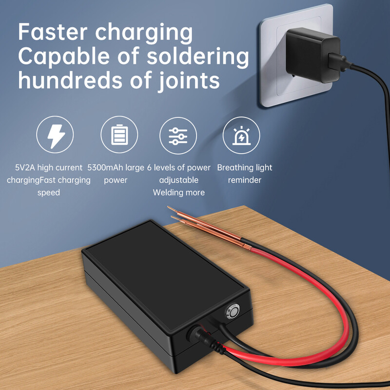 DIY Storage Mini Touch Welder 5V 6 brzina, podesiva 18650 Li-ion baterija Komplet alata za točkasto zavarivanje Home Energy Mali prijenosni ručni držač