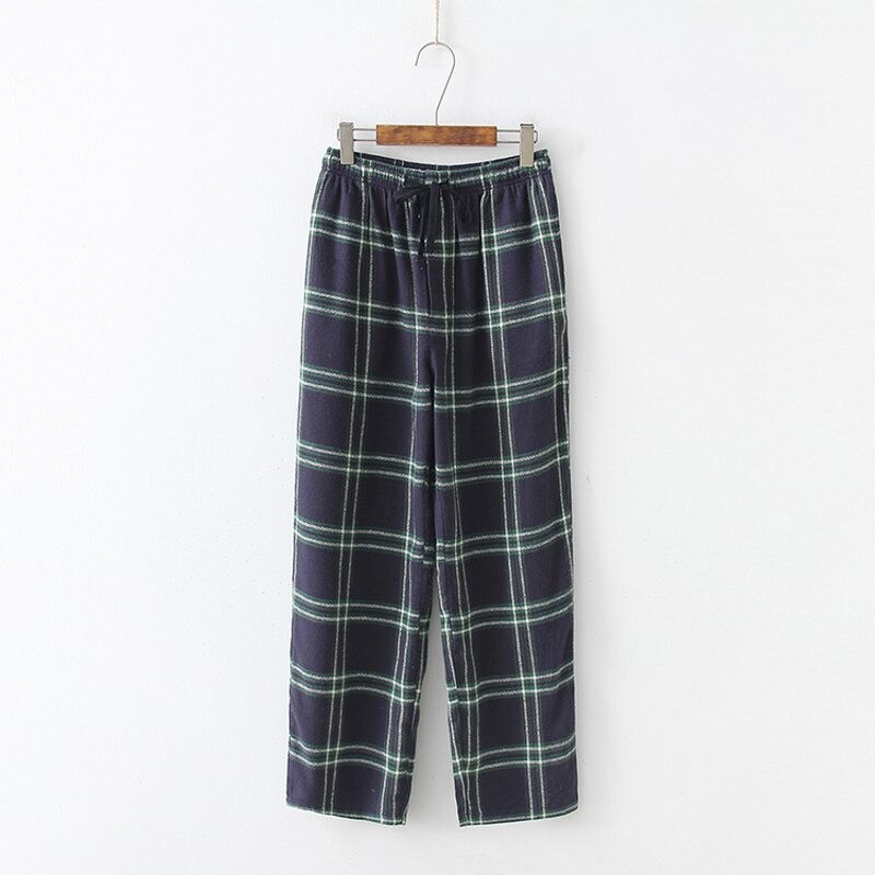 2024. Proljeće Jesen Muške 100% pamučne donje hlače za spavanje Muške noćne hlače veće veličine Muške ležerne opuštene karirane kućne pidžame hlače