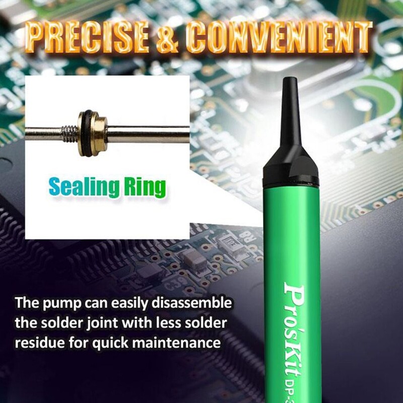 Patvarus DP-366I vakuuminis siurbimo rašiklis aliuminio lydinio Antistatinis alavo siurbimo įtaisas Alavo siurbimo siurblys Litavimas