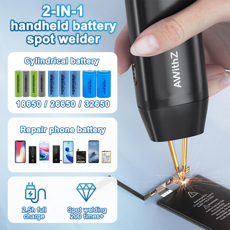 Portable Spot Welder DIY Handheld Spot Welding Machine 11 Gears Adjustable Energy Storage Spot Welding for 18650 Lithium Battery