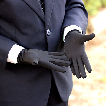 4 ΤΕΜ Μαύρα βαμβακερά γάντια Formal Tuxedo Honor Guard Uniform Gloves for Police Server Κοστούμια παρέλασης κηδειών Ασημένιο κέρμα